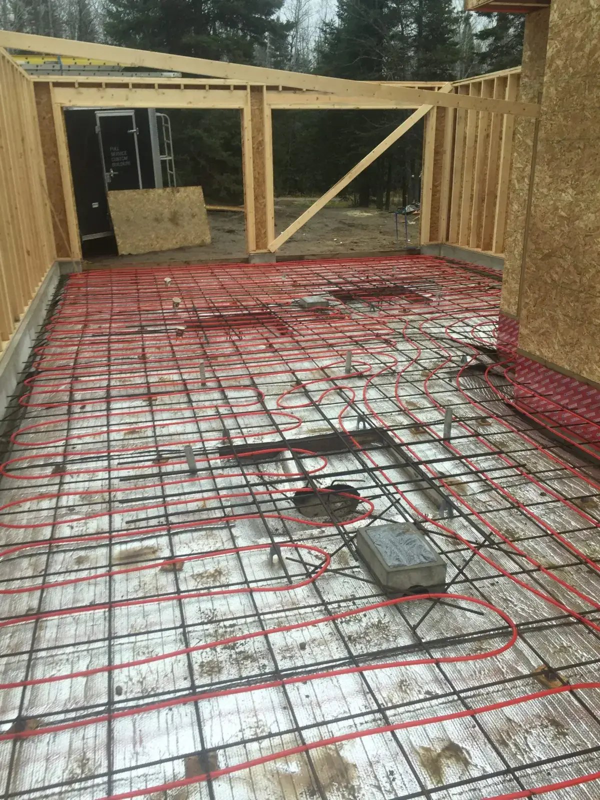 In floor heating garage